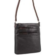 Milleni Ladies Nappa Leather Cross Body Bag in Black (NL2439)