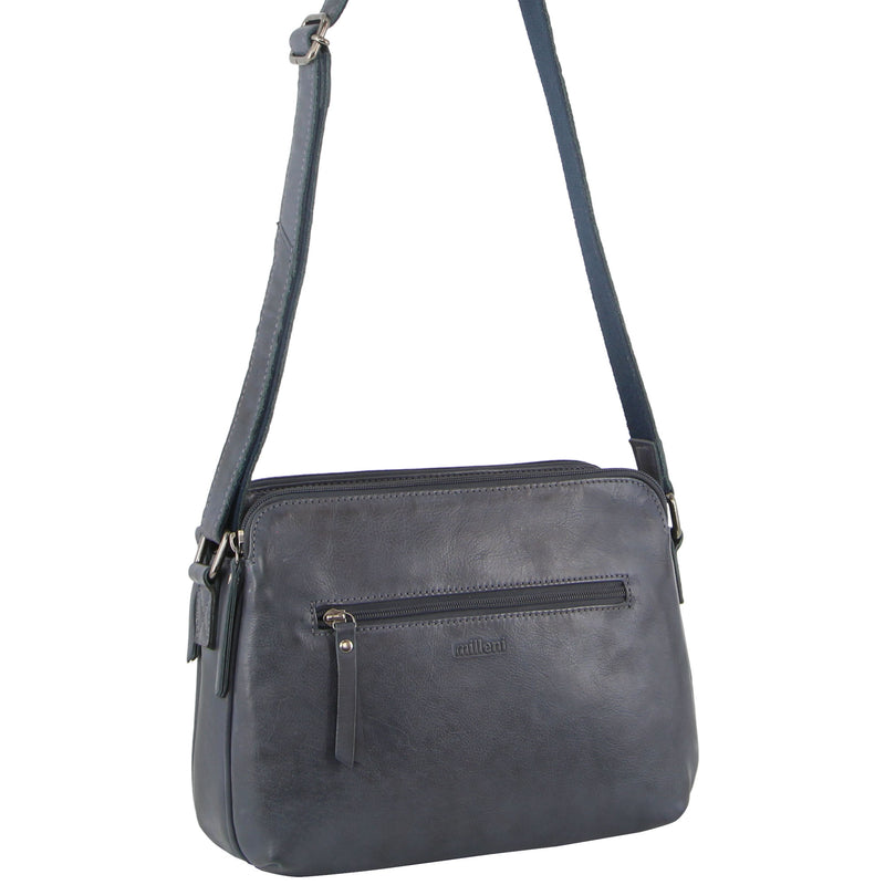 Milleni Ladies Leather Cross Body Bag in Teal (NL10768)