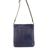 Milleni Ladies Nappa Leather Cross Body Bag in Indigo-Chestnut (NL2439)