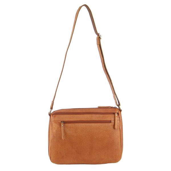 Milleni Nappa Leather Cross Body Bag in Cognac (NL9426)