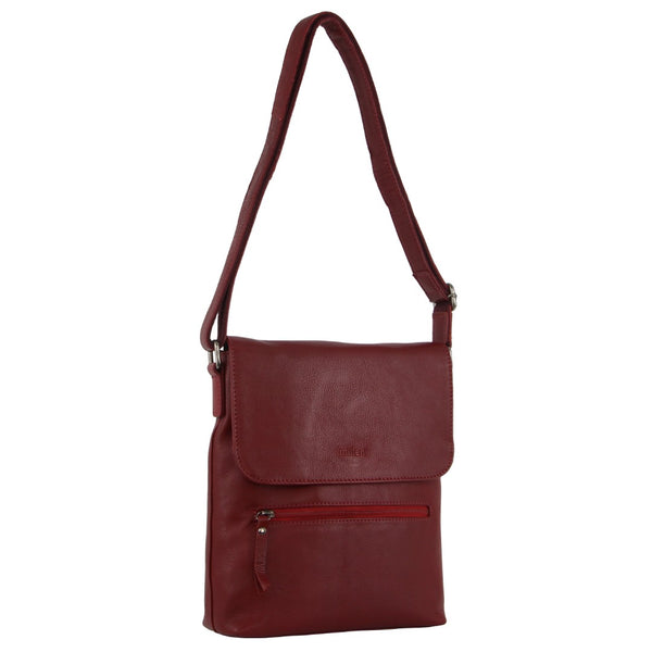 Milleni Ladies Leather Cross Body Bag in Red (NL9470)