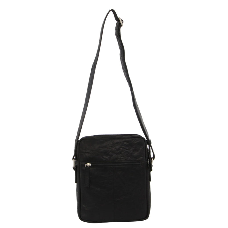 Pierre Cardin Rustic Leather iPad Cross-Body Bag in Black