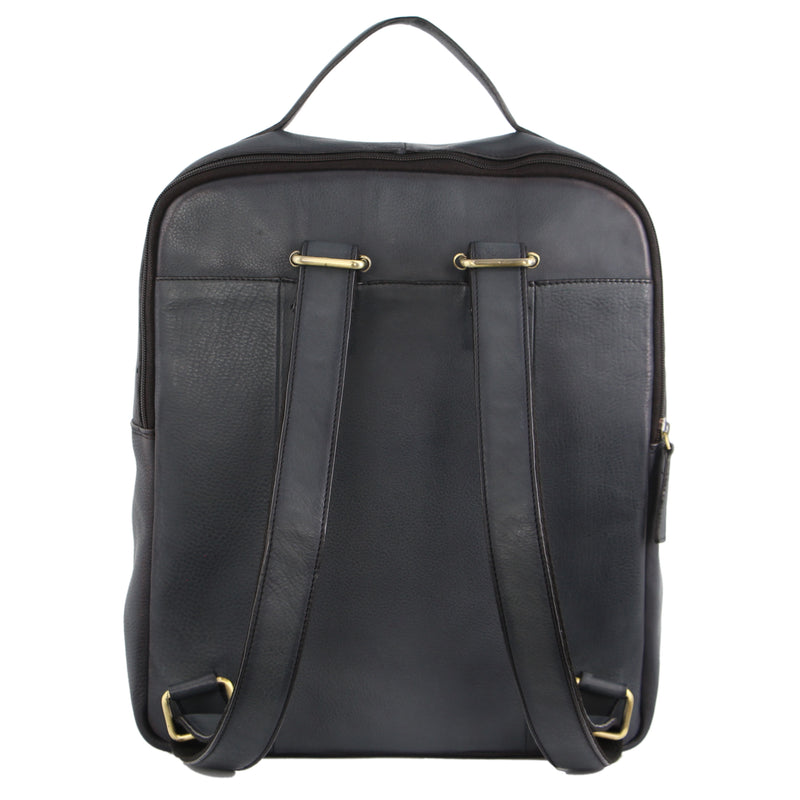 Pierre Cardin Rustic Leather Backpack in Black (PC2808)