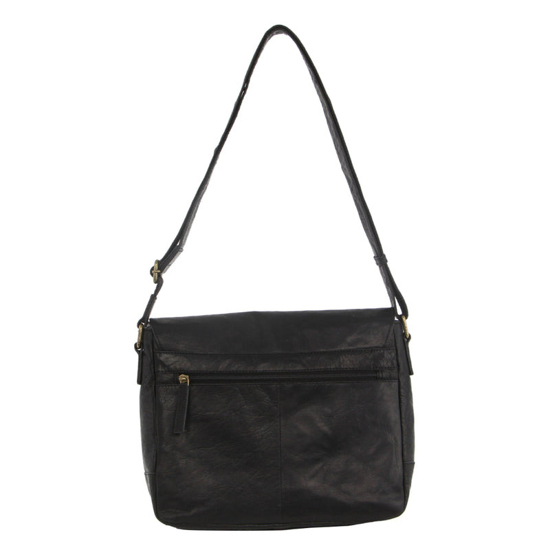 Pierre Cardin Rustic Leather Computer/Messenger Bag in Black (PC2805)